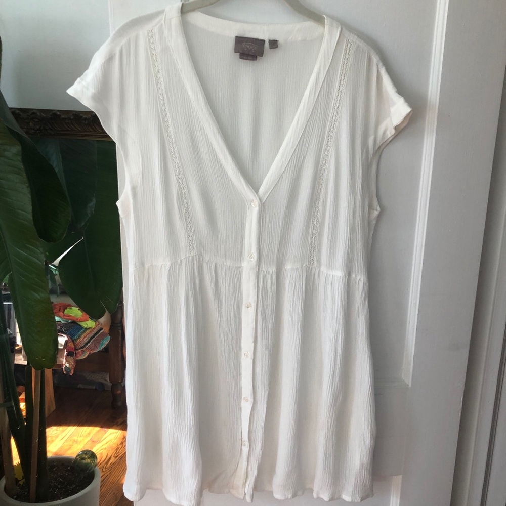Anthropologie ivory tunic M
